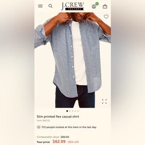 Men’s Blue Floral J Crew Button Down